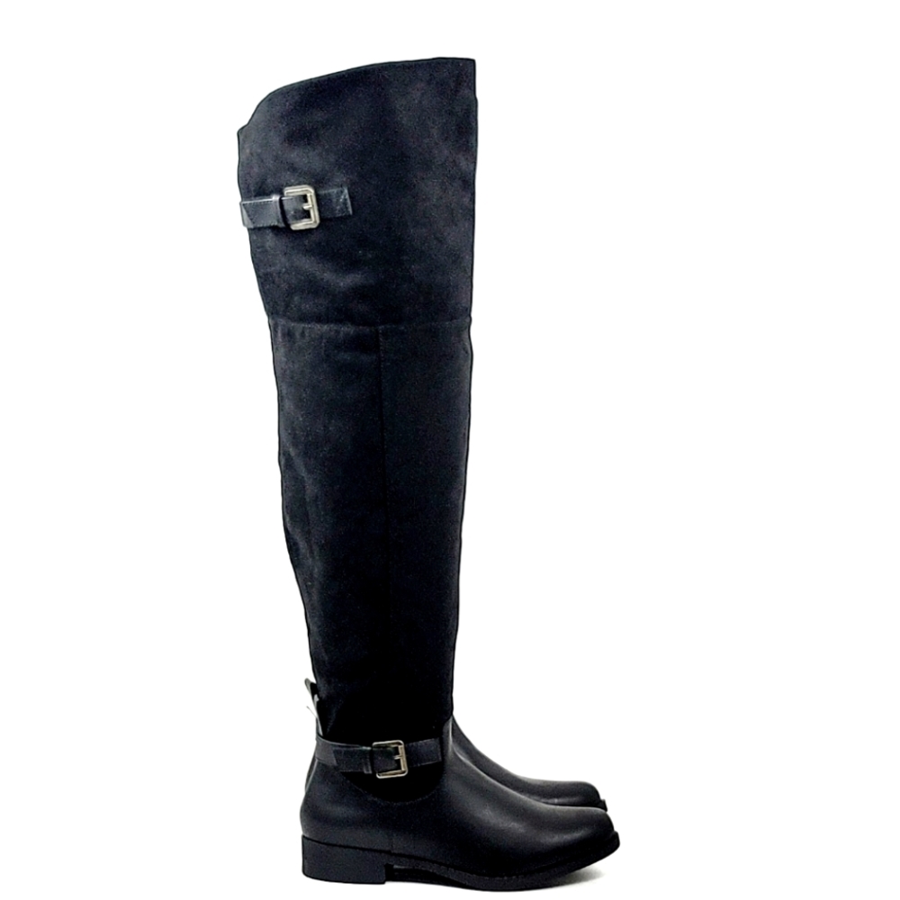 NEW Justfab Women Black Summer Fall Winter Over the knee Boots Size 8.5, 5.5 US